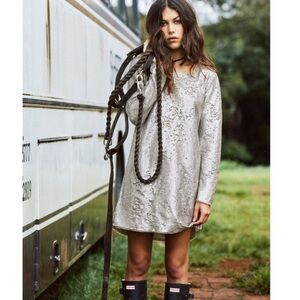 Spell Bond Girl Sequin Mini Dress Gold Open Back sz XS